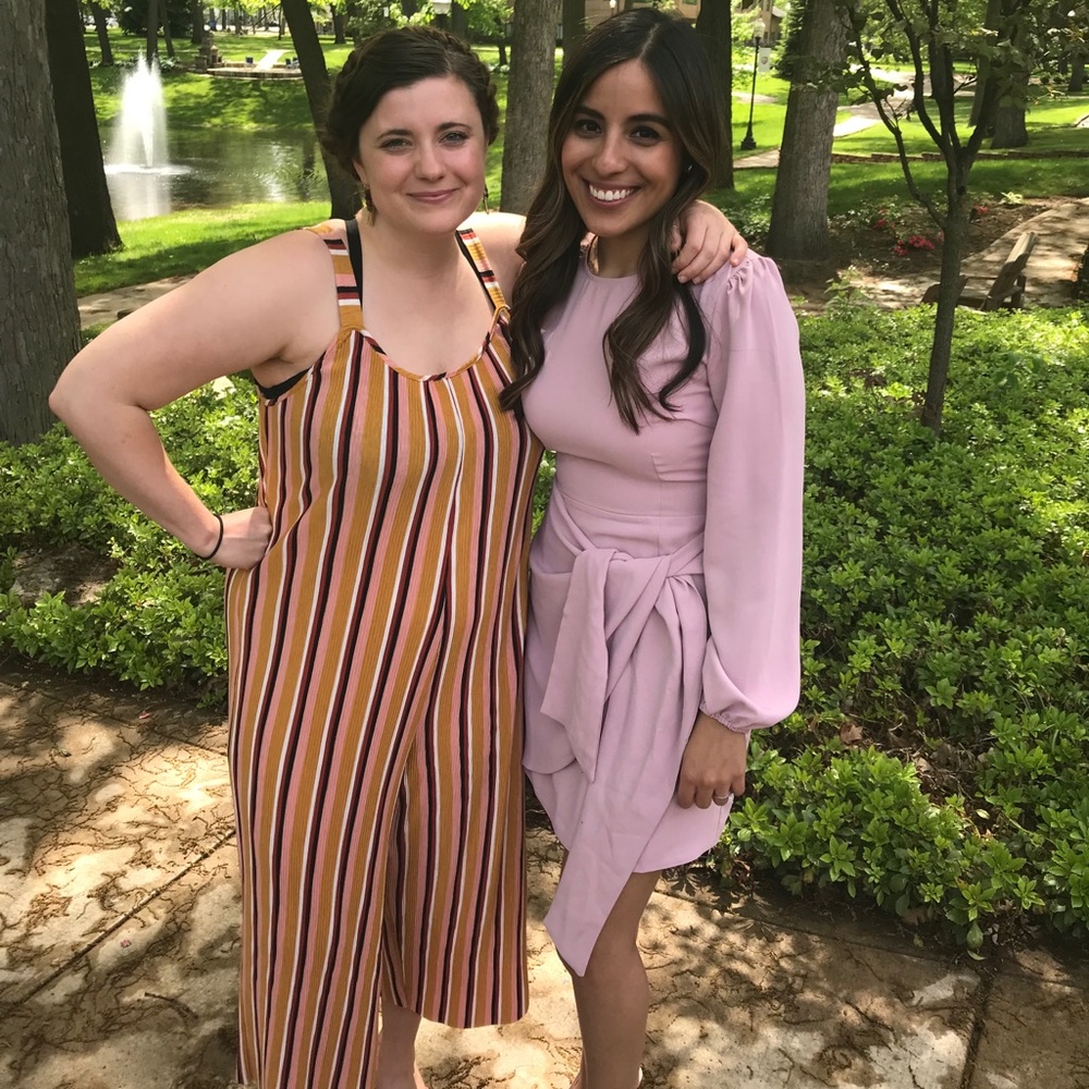 Long sleeve baby pink dress